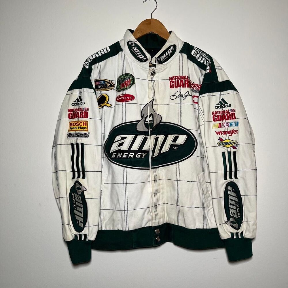 Vintage 00s NASCAR Dale Earnhardt Jr. AMP Energy Racing Jacket Size Large